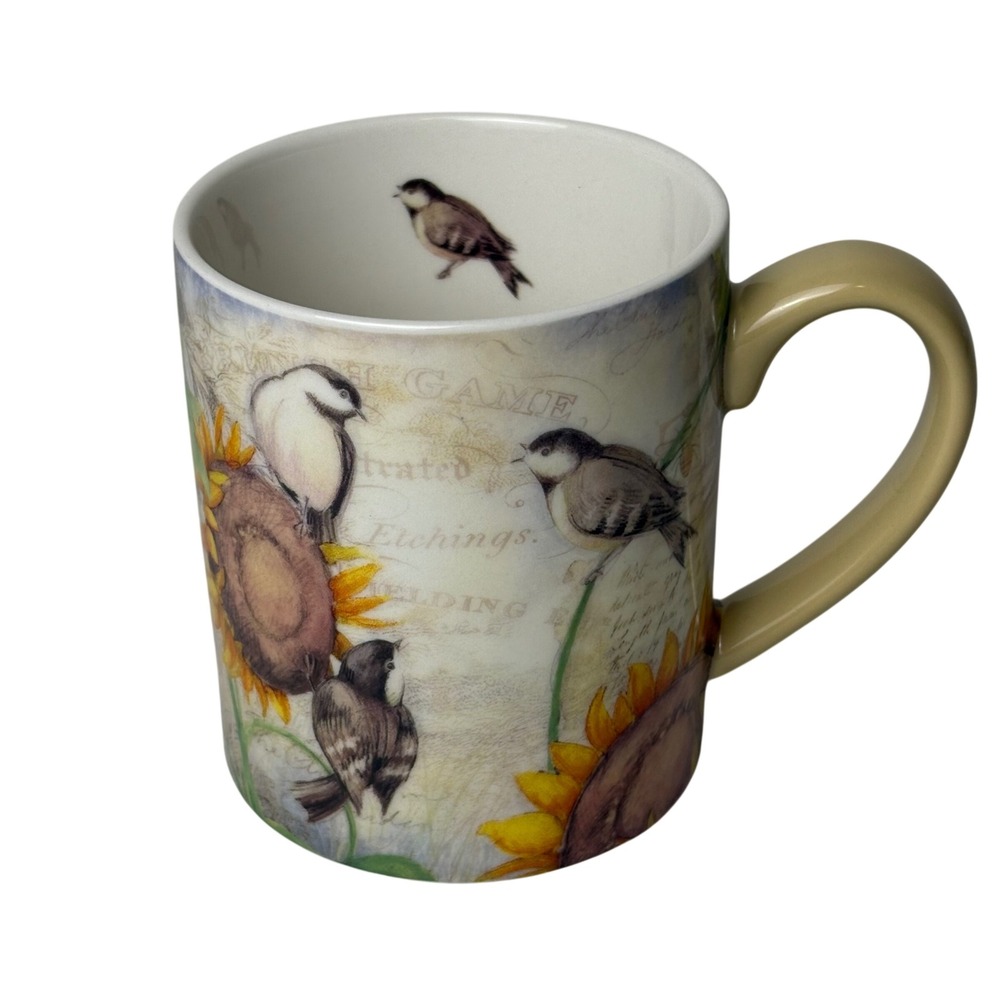 Lang Susan Winget Sunflower Birds Ceramic Coffee Mug Chickadee Nature 2015